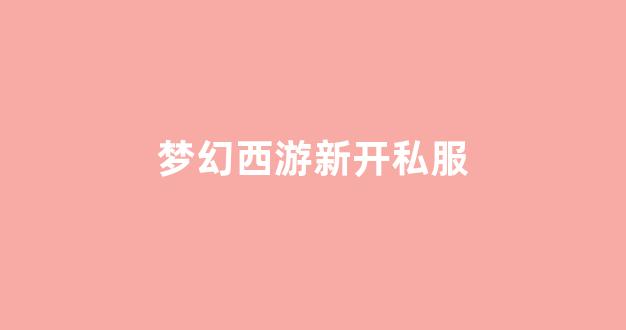 最新梦幻西游私服网